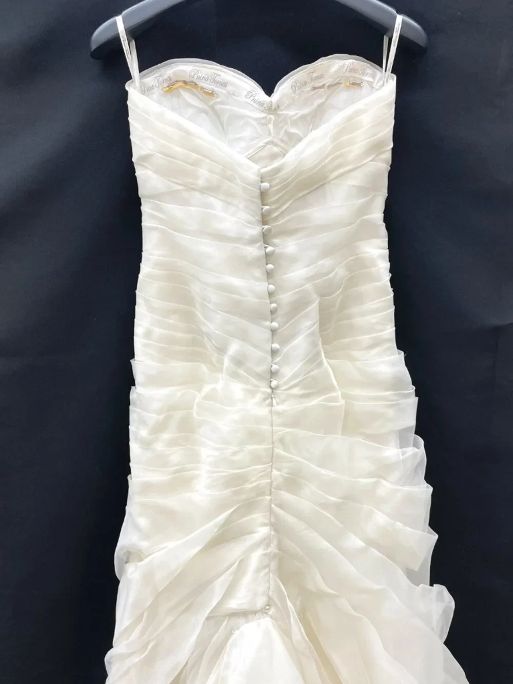 Pnina Tornai Style #4171 Kleinfeld Organza Pleated Mermaid Dress - Picture 5 of 12